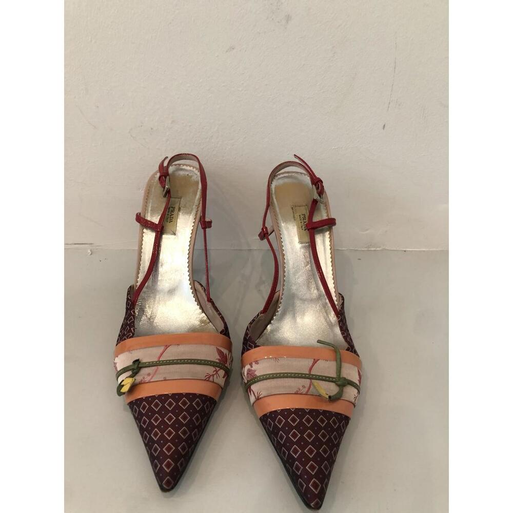 Vintage Red Multicolor Kimono mules